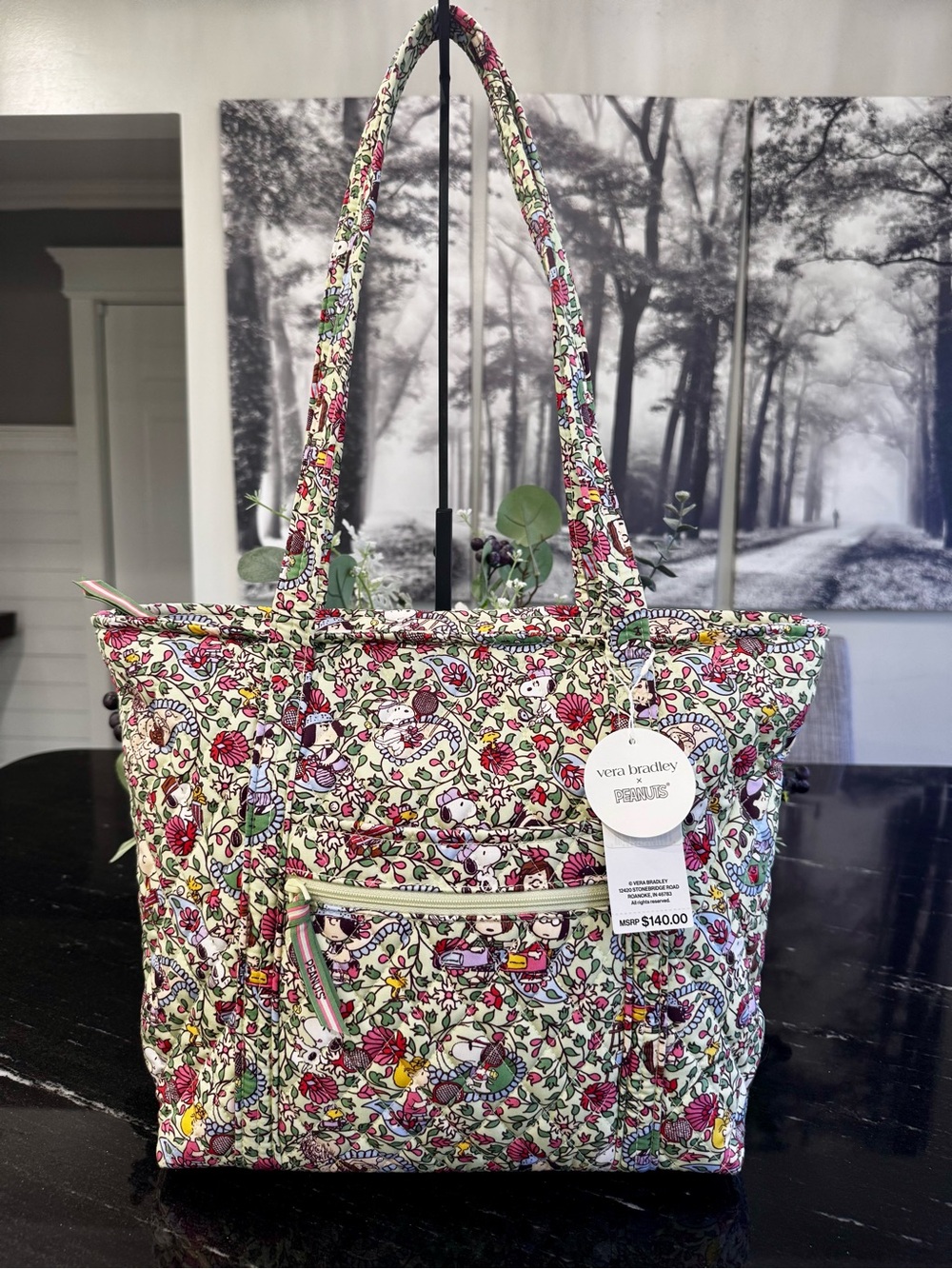 Vera Bradley x Peanuts Country Club Paisley Small Original Vera Tote NWT